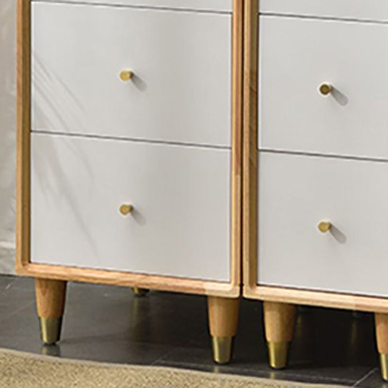 Modern Wood Cabinet Straight Legs Knobs Side Cabinet with Drawer