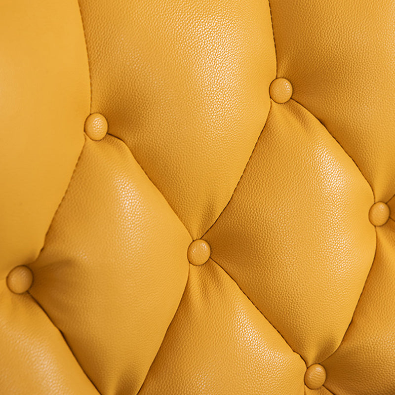 Glam Faux Leather Arms Included with Pillow Fixed Back Lounge Chair