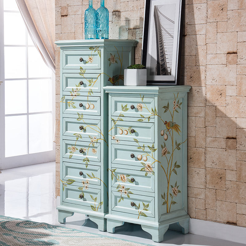 Traditional Vertical Home Chest Wooden Storage Chest with Drawers
