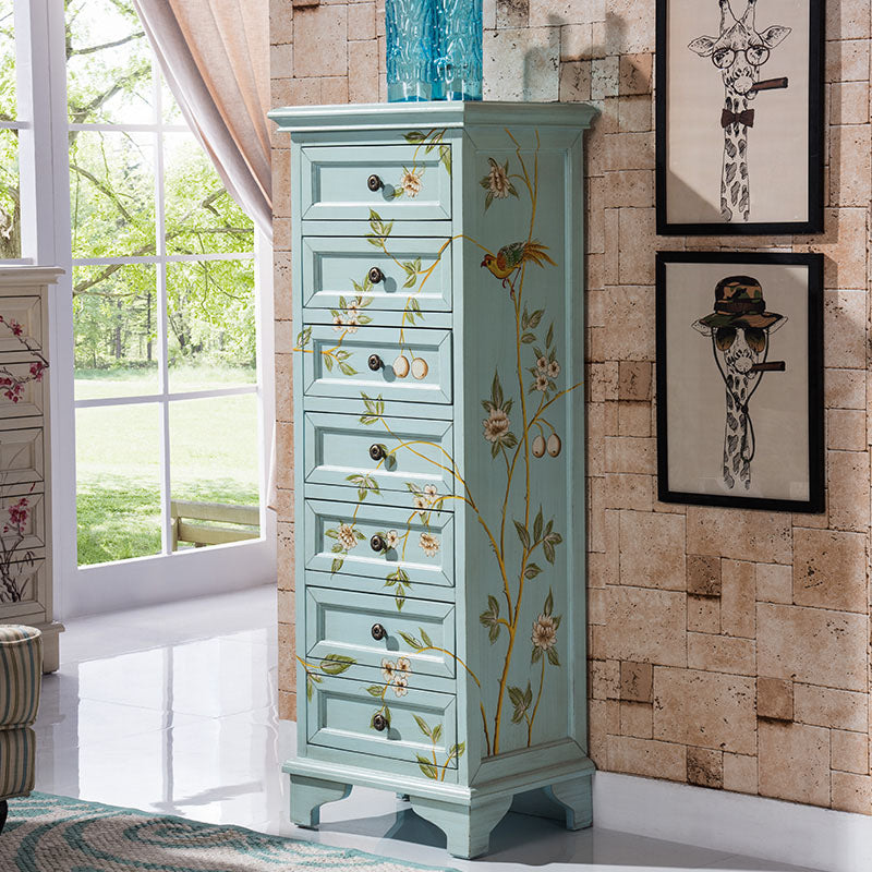 Traditional Vertical Home Chest Wooden Storage Chest with Drawers