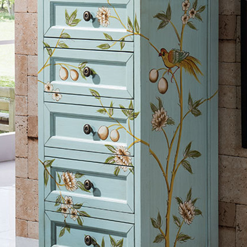 Traditional Vertical Home Chest Wooden Storage Chest with Drawers