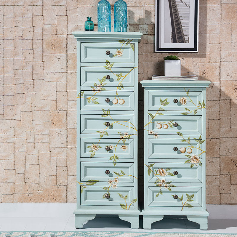 Traditional Vertical Home Chest Wooden Storage Chest with Drawers