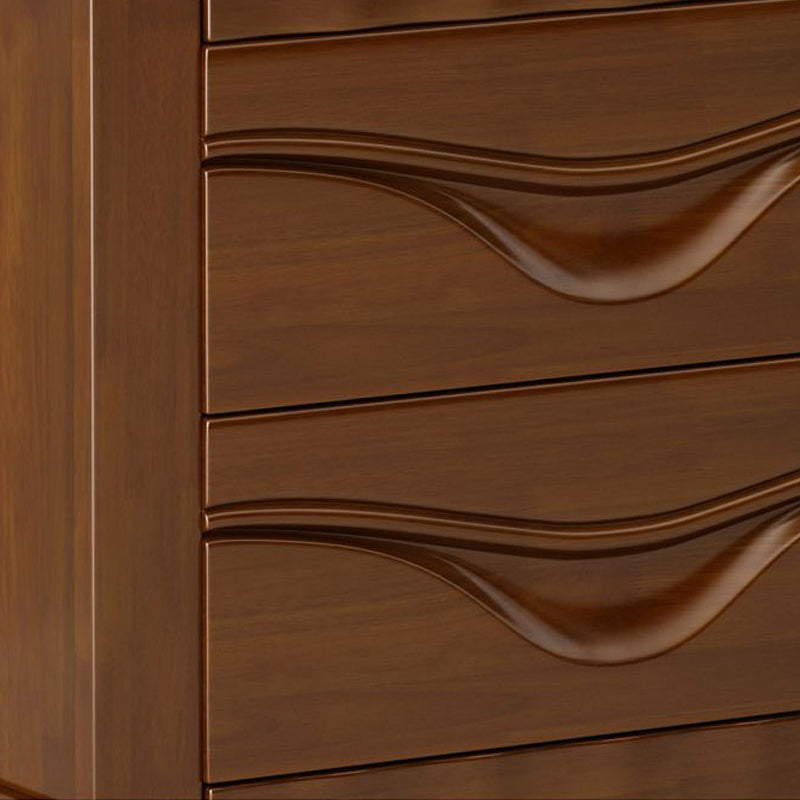 Traditional Lower Shelf Nightstand Solid Wooden Bedside Cabinet for Bedroom