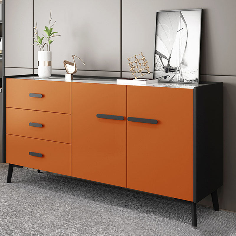 Contemporary Stone Chest Bedroom Horizontal Storage Chest with Drawers