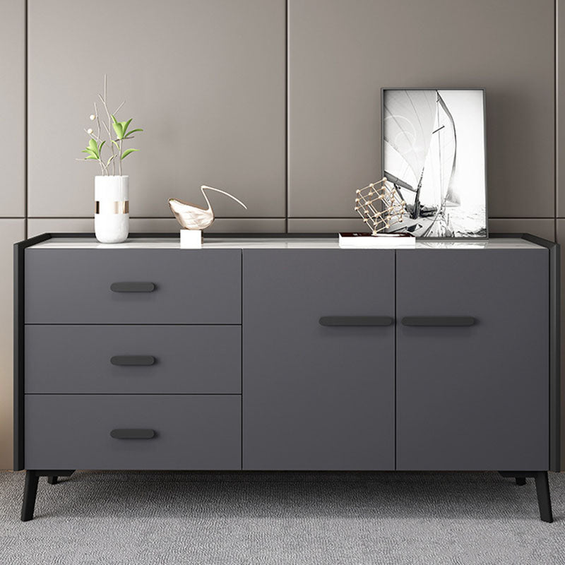 Contemporary Stone Chest Bedroom Horizontal Storage Chest with Drawers