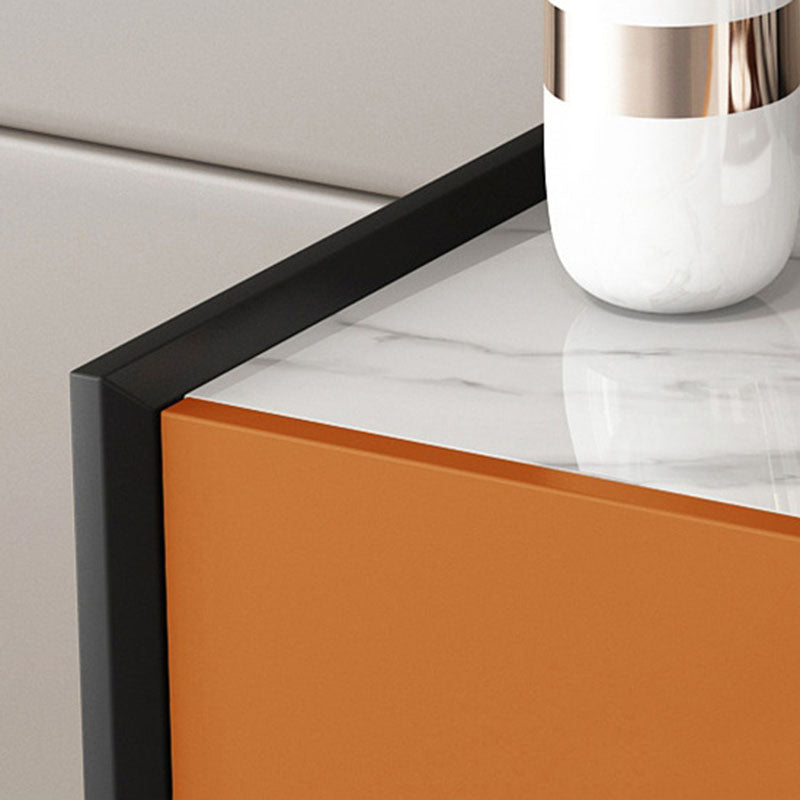 Contemporary Stone Chest Bedroom Horizontal Storage Chest with Drawers