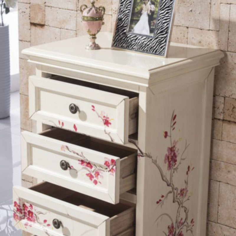 Traditional Vertical Bedroom Chest Solid Pine Storage Chest with Drawers