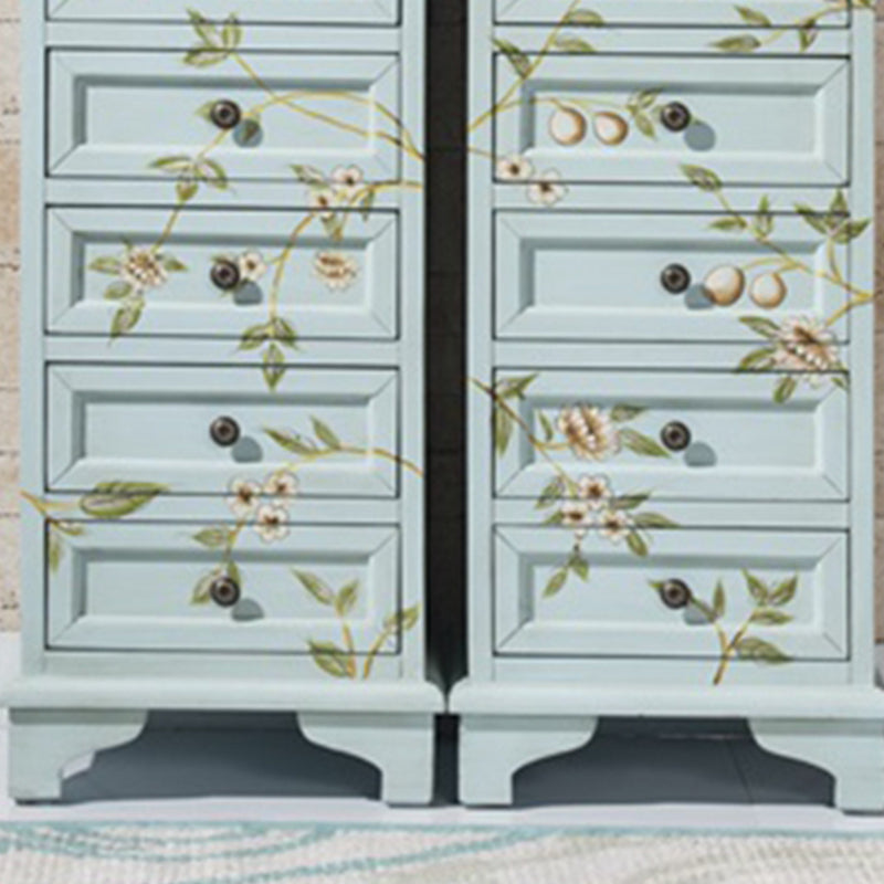 Traditional Vertical Bedroom Chest Solid Pine Storage Chest with Drawers