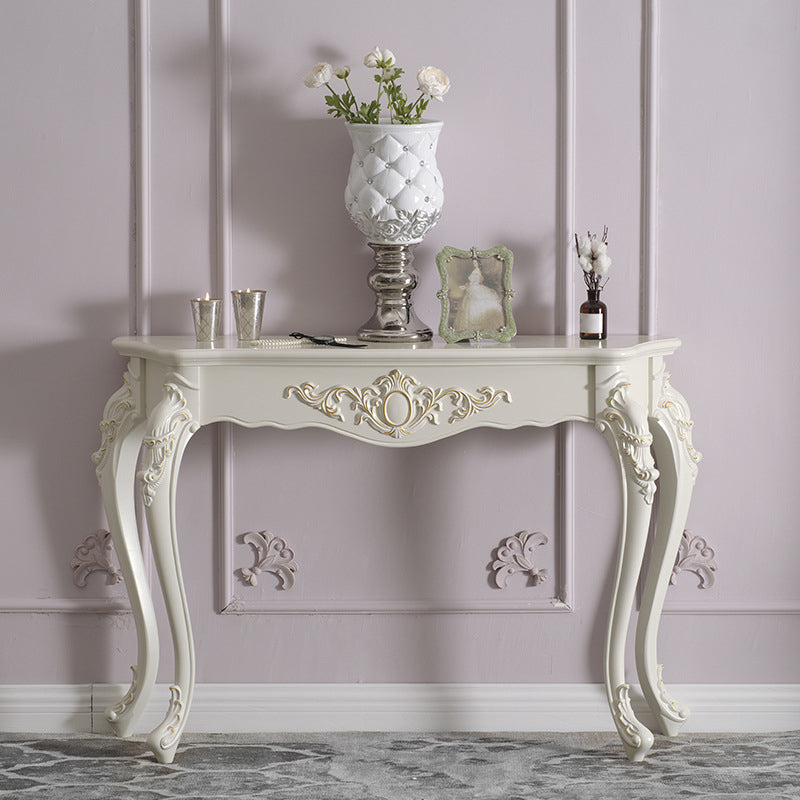 Victorian Hall Console Table Free Form Wood End Table with Legs