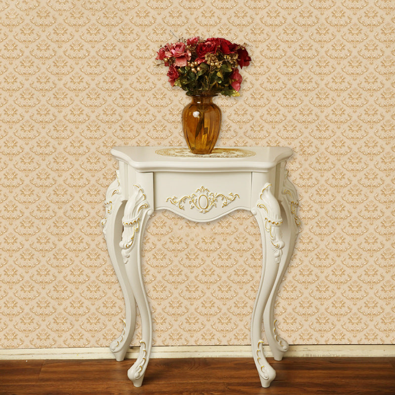 Victorian Hall Console Table Free Form Wood End Table with Legs