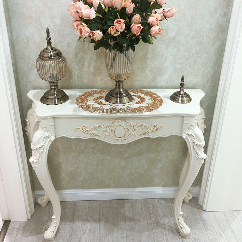 Victorian Hall Console Table Free Form Wood End Table with Legs