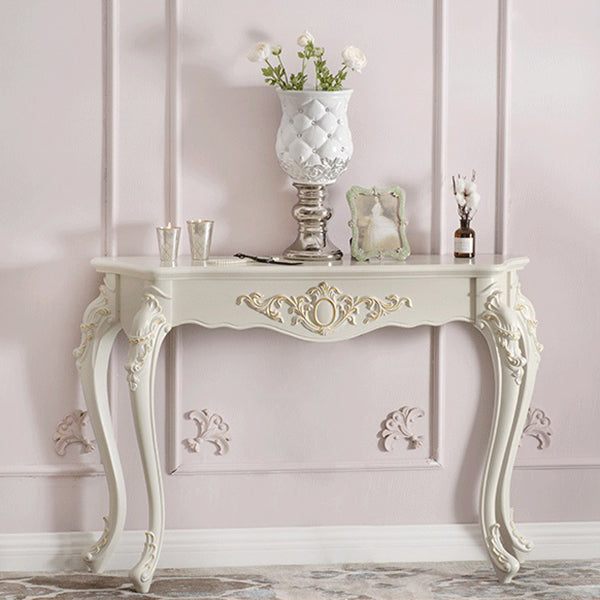 Victorian Hall Console Table Free Form Wood End Table with Legs