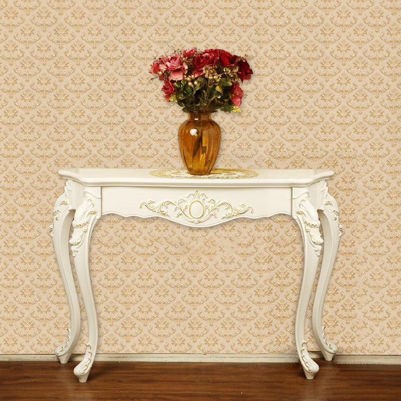 Victorian Hall Console Table Free Form Wood End Table with Legs