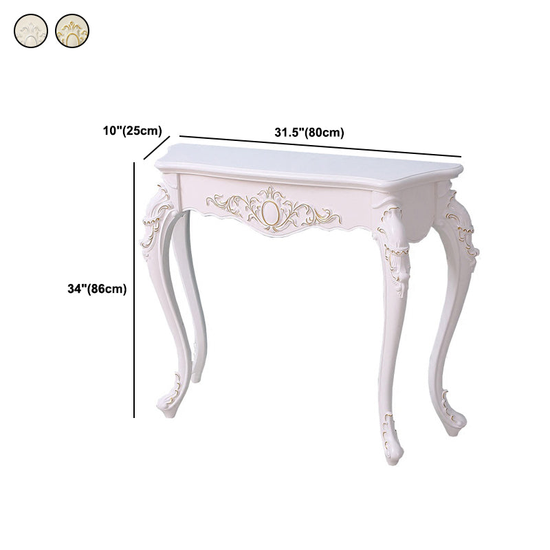 Victorian Hall Console Table Free Form Wood End Table with Legs