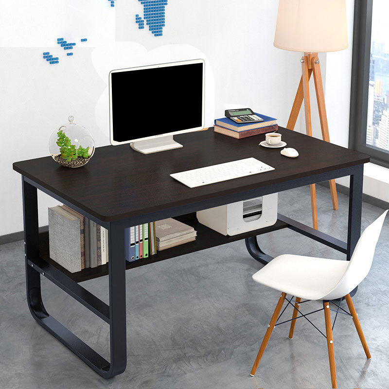 Metal and Wooden Writing Desk Rectangular Office Desk for Bedroom