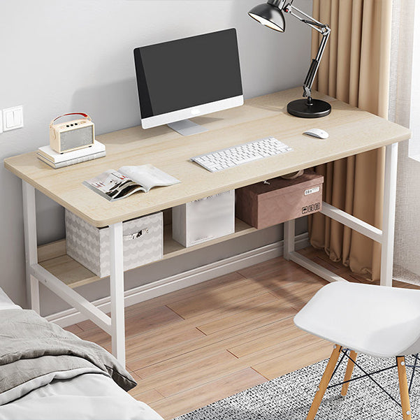 Metal and Wooden Writing Desk Rectangular Office Desk for Dormitory