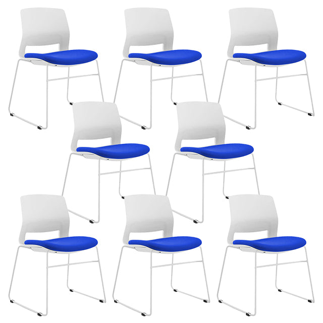 Contemporary White Back Guest Chair No Distressing Low Back Office Chair