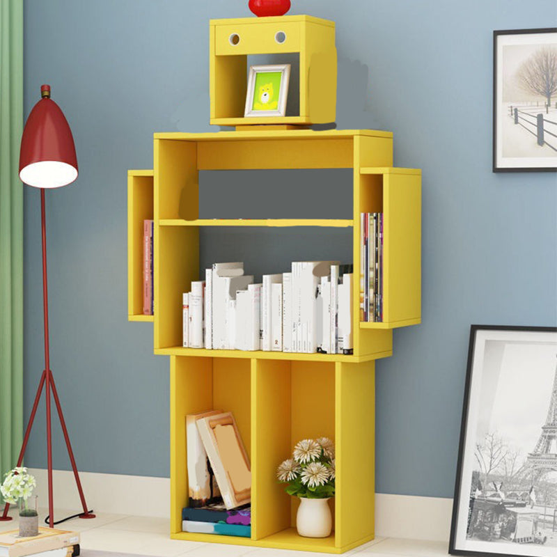 Engineered Wood Bookcase Contemporary Open Bookcase 6 Shelves