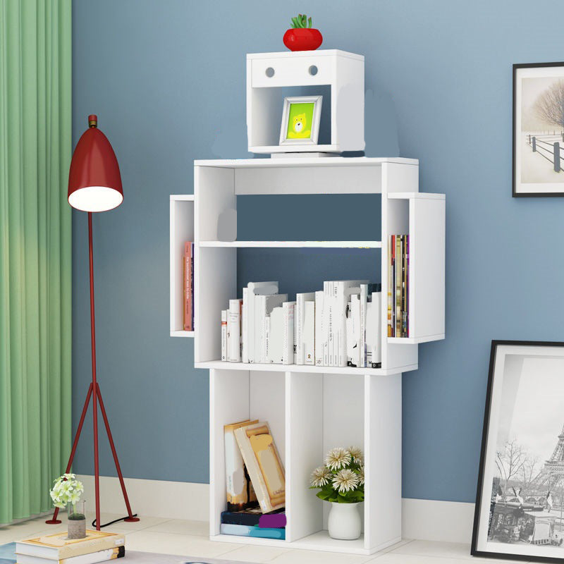 Engineered Wood Bookcase Contemporary Open Bookcase 6 Shelves
