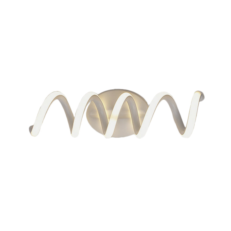 Spiral Bathroom LED Vanity Light Acrylic 1 Light Modernism Wall Mounted Mirror Light in Warm/White/Natural Light, 13"/18.5"/22.5" Wide