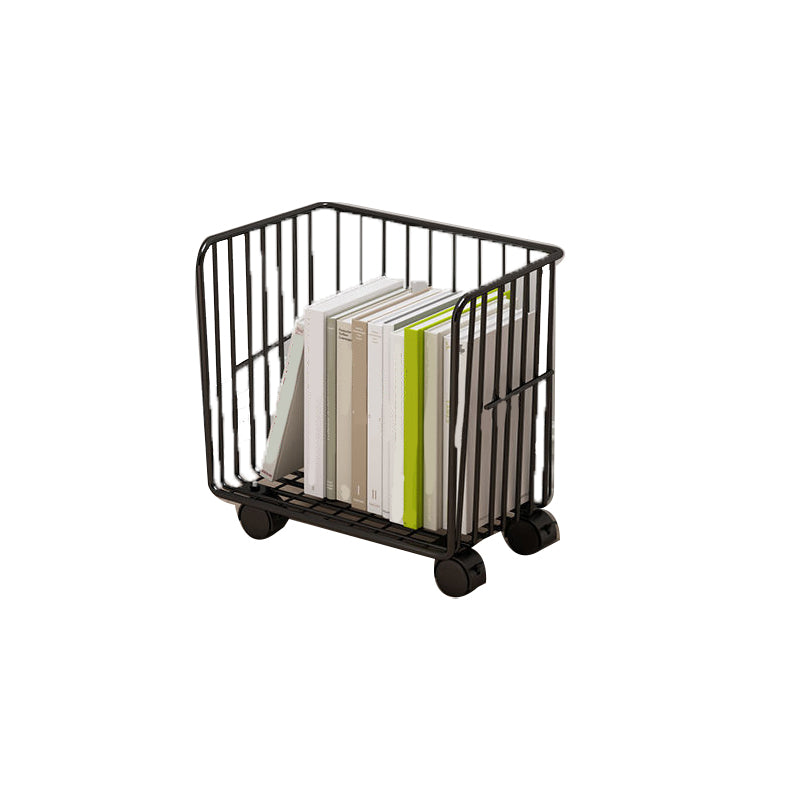 Contemporary Metal Shelf Bookcase Closed Back Vertical Bookcase