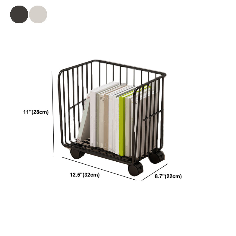 Contemporary Metal Shelf Bookcase Closed Back Vertical Bookcase