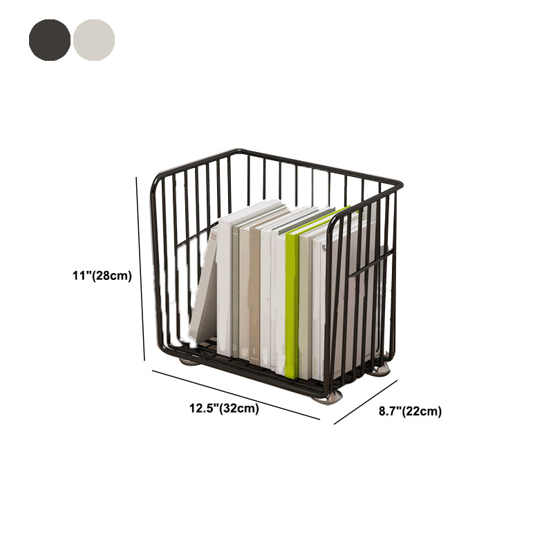 Contemporary Metal Shelf Bookcase Closed Back Vertical Bookcase