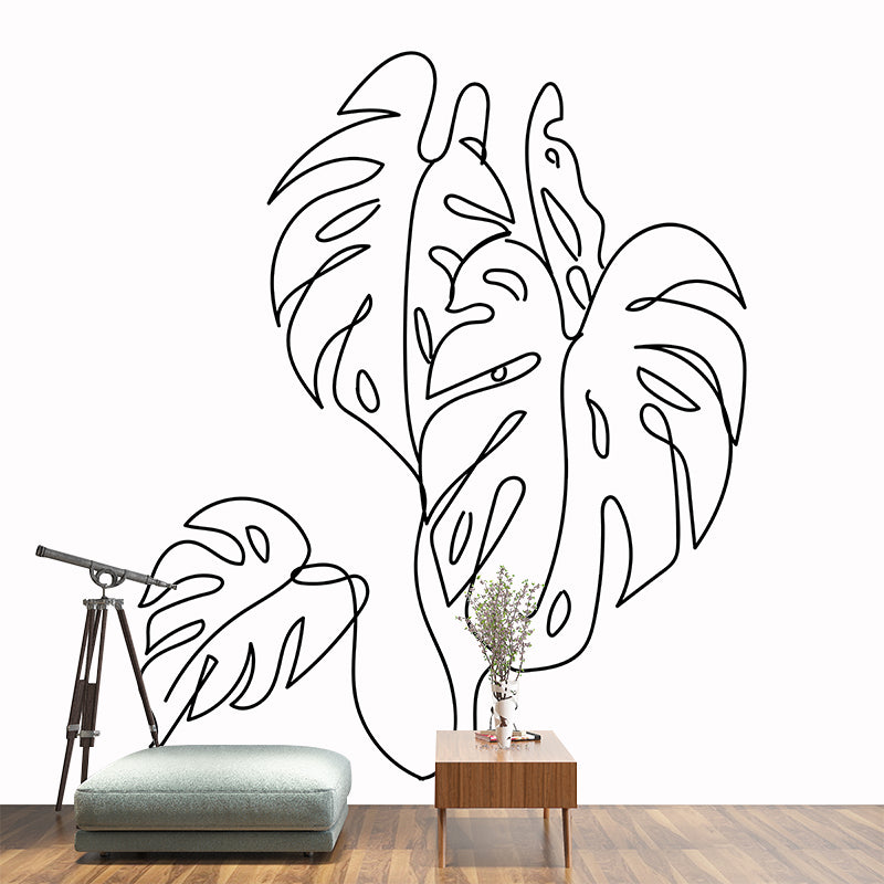 Illustration Plant Decoration Mural Mildew Resistant Wallpaper Sleeping Room Wall Mural