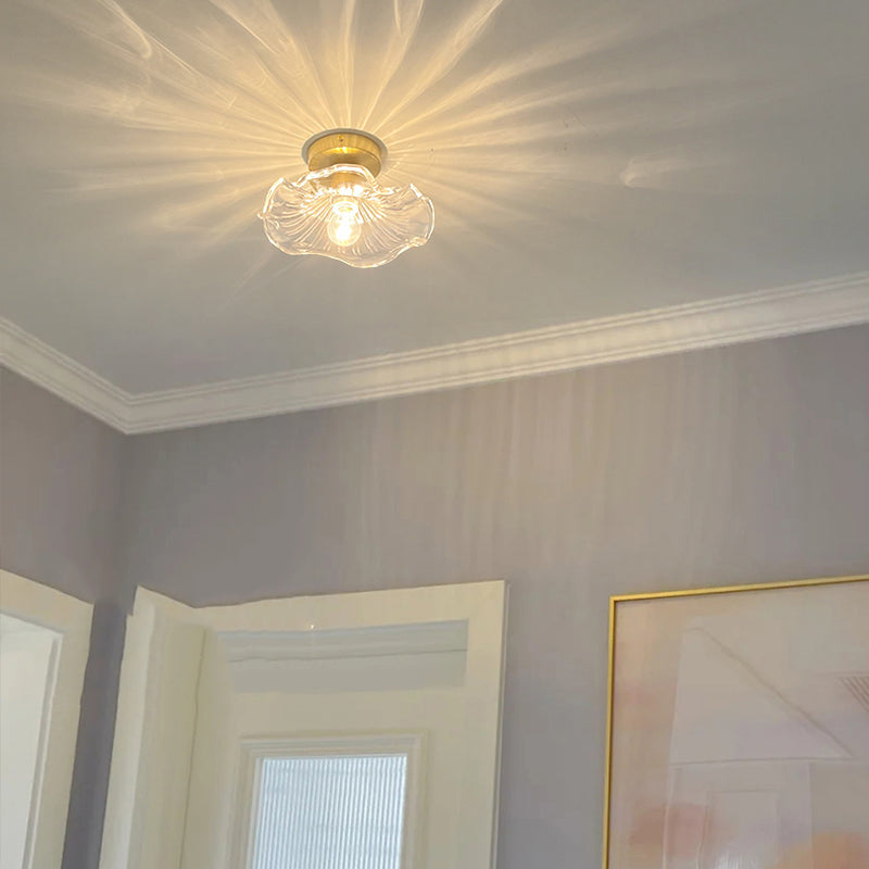 Nordic Style Ceiling Light Transparent Glass Shade Ceiling Lamp for Living Room