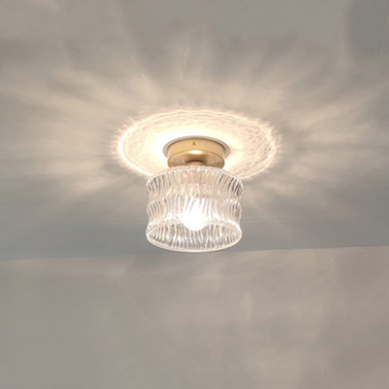 Nordic Style Ceiling Light Transparent Glass Shade Ceiling Lamp for Living Room
