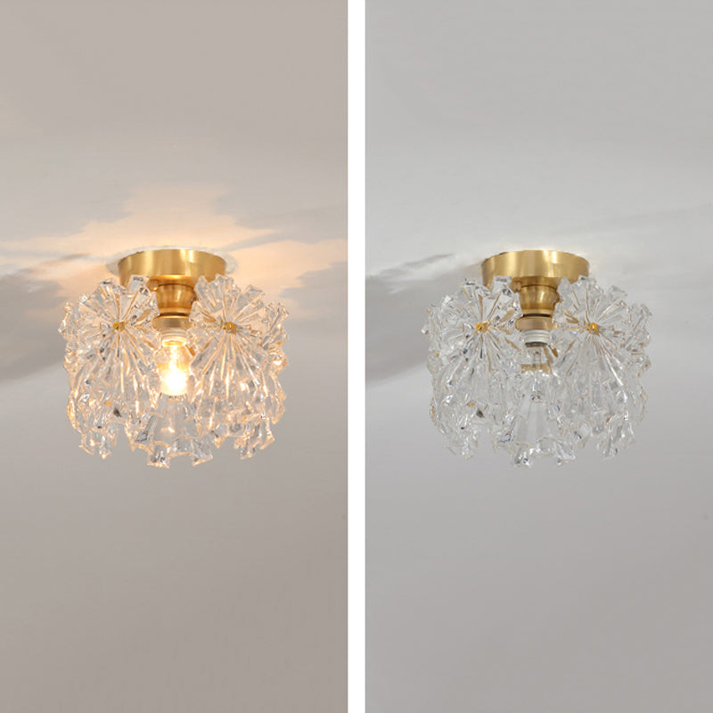Nordic Style Ceiling Light Geometry Shape Ceiling Lamp with Glass Shade for Living Room