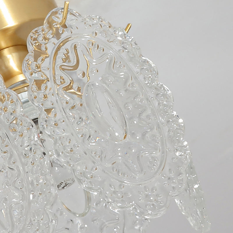 Nordic Style Ceiling Light Geometry Shape Ceiling Lamp with Glass Shade for Living Room