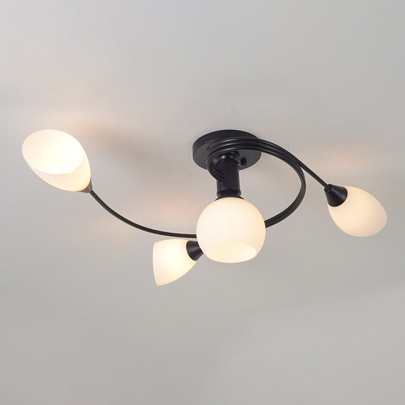 Glass Geometric Flush Mount Lights Contemporary Style Multi Lights Flush Ceiling Light