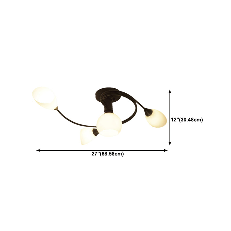 Glass Geometric Flush Mount Lights Contemporary Style Multi Lights Flush Ceiling Light