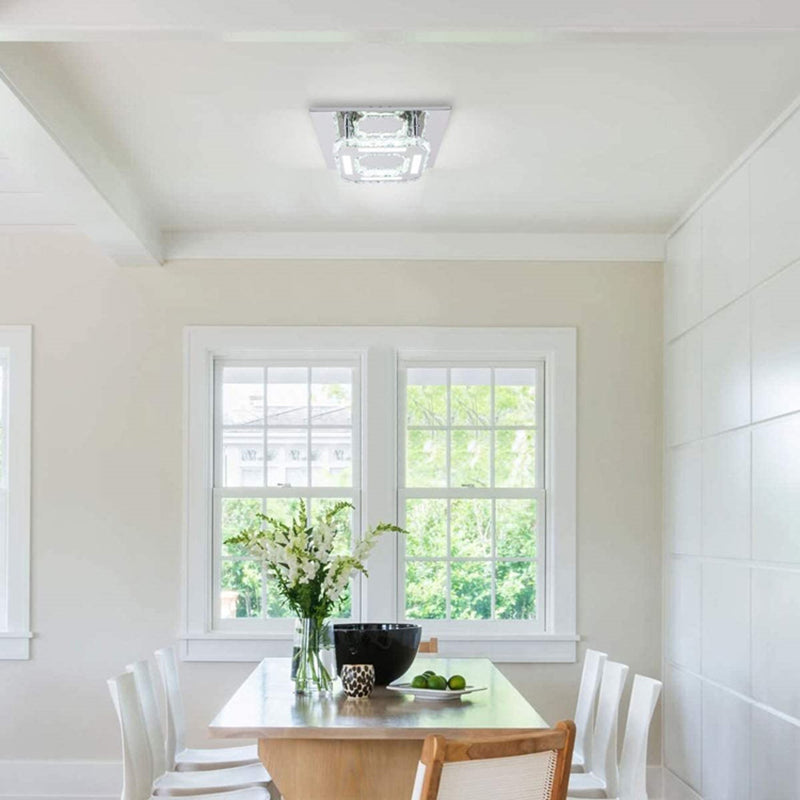 Crystal Square Flush Mount Lights Contemporary Style 1 Light Flush Ceiling Lights