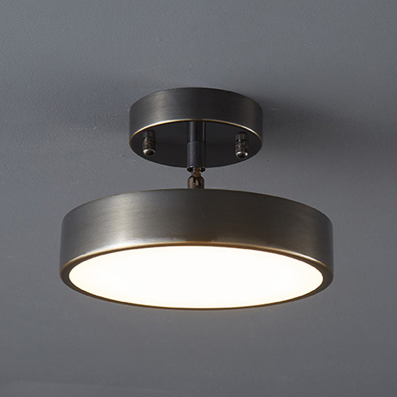 Modern Semi Flush Light Round Ceiling Lighting with Metal for Hallway