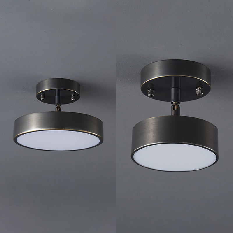 Modern Semi Flush Light Round Ceiling Lighting with Metal for Hallway
