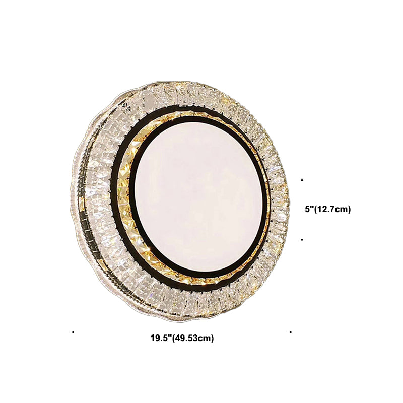 Modern Simple Ceiling Light Circle Shape Ceiling Lamp with Crystal Shade for Bedroom