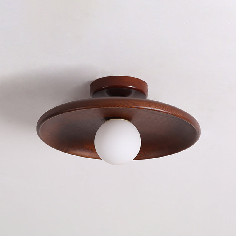 Japanese Style Wooden Ceiling Light Circle Shape Ceiling Lamp for Bedroom