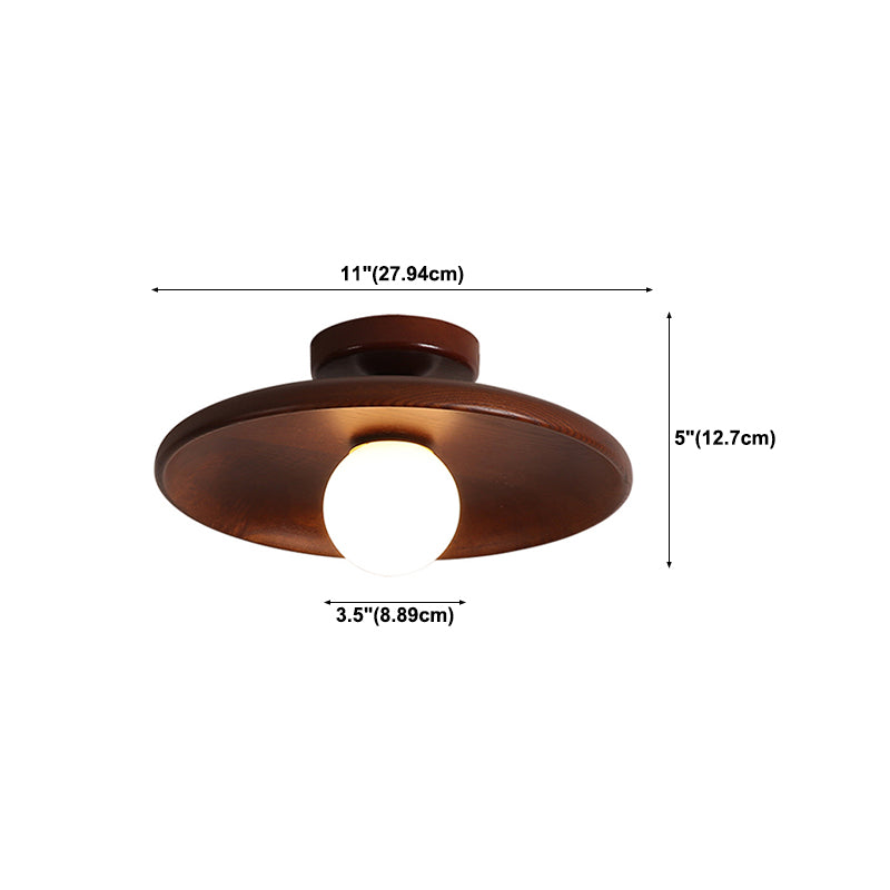 Japanese Style Wooden Ceiling Light Circle Shape Ceiling Lamp for Bedroom