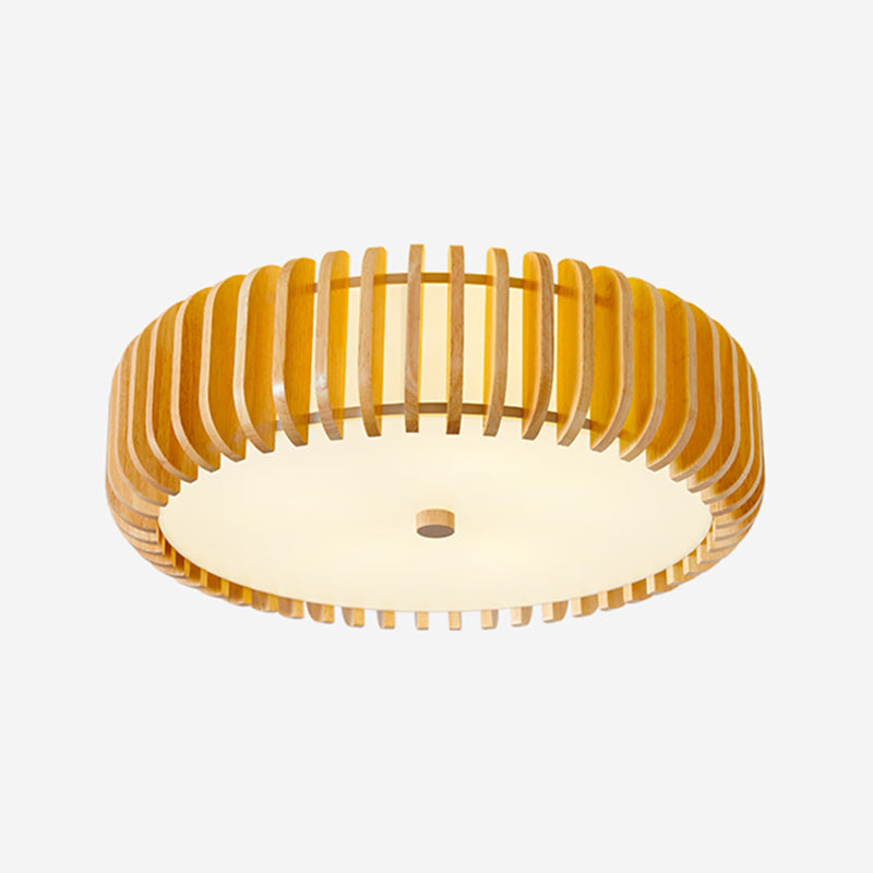 Japanese Style Wooden Ceiling Light Round Shape Ceiling Lamp for Bedroom