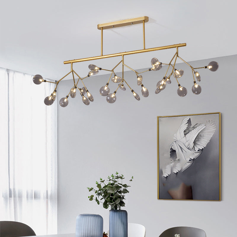 27-Lights Sputnik Shape Island Light Acrylic Chandelier Lamp for Dining Room