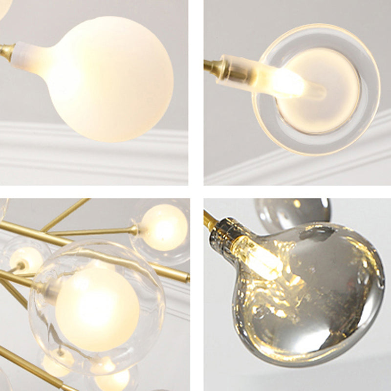 27-Lights Sputnik Shape Island Light Acrylic Chandelier Lamp for Dining Room