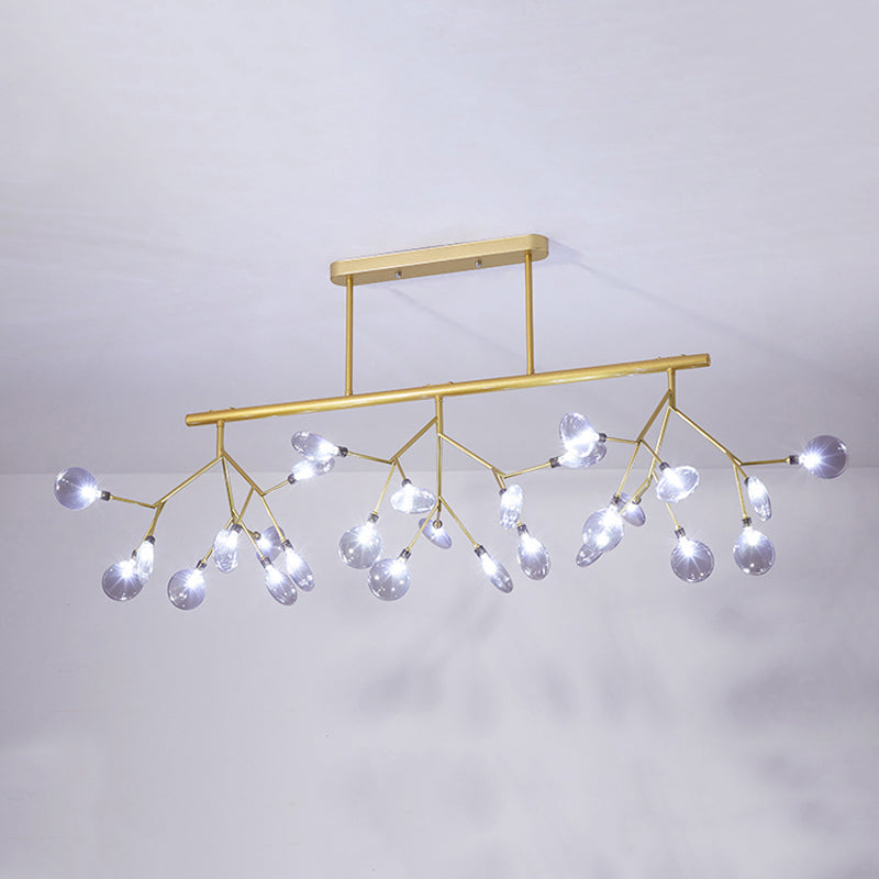 27-Lights Sputnik Shape Island Light Acrylic Chandelier Lamp for Dining Room
