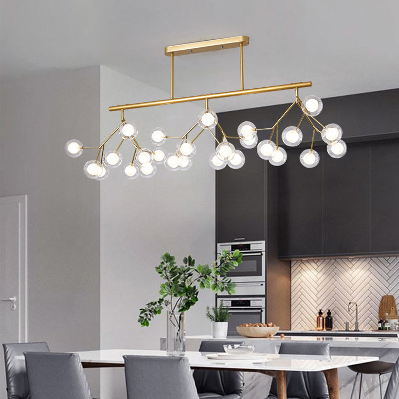 27-Lights Sputnik Shape Island Light Acrylic Chandelier Lamp for Dining Room