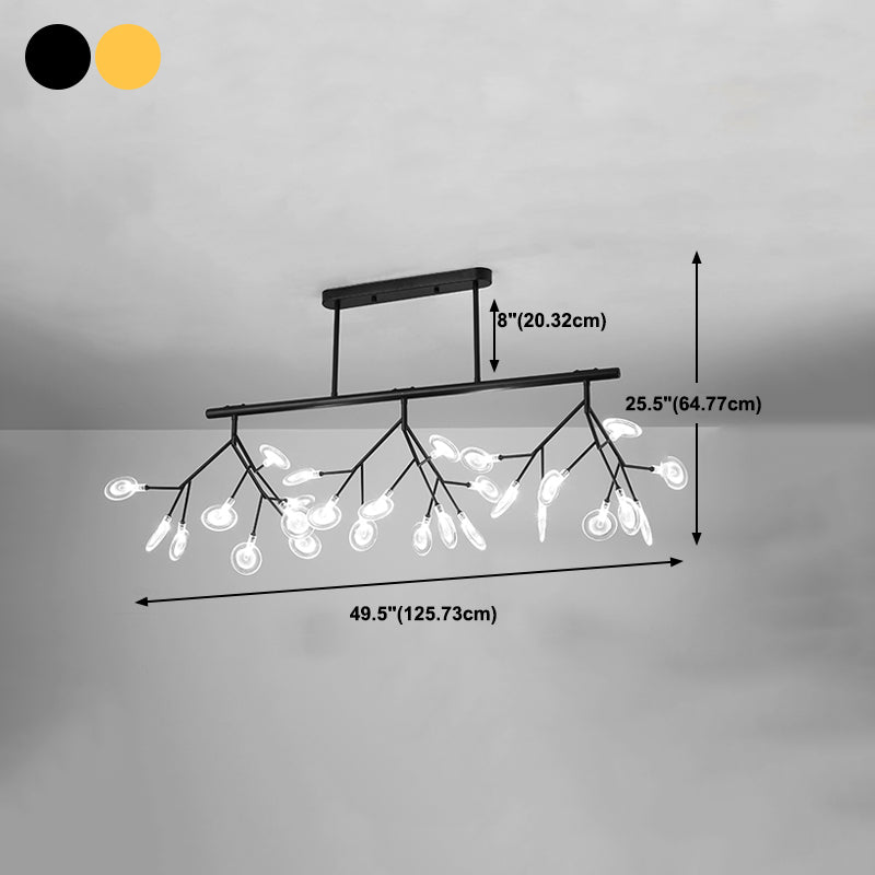 27-Lights Sputnik Shape Island Light Acrylic Chandelier Lamp for Dining Room