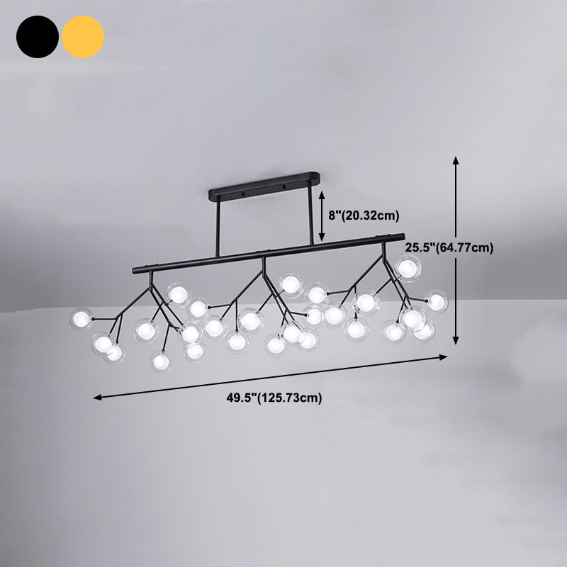 27-Lights Sputnik Shape Island Light Acrylic Chandelier Lamp for Dining Room