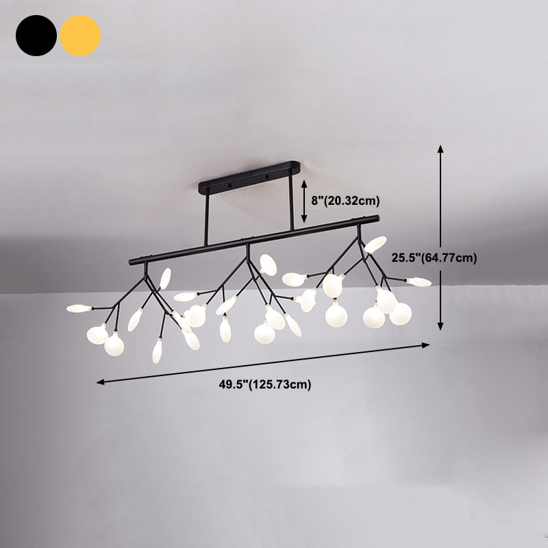 27-Lights Sputnik Shape Island Light Acrylic Chandelier Lamp for Dining Room
