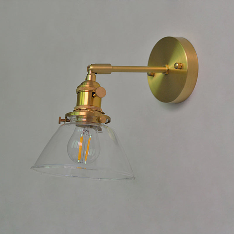 Bowl Wall Sconce Lighting Industrial Style Glass 1 Light Wall Mounted Light