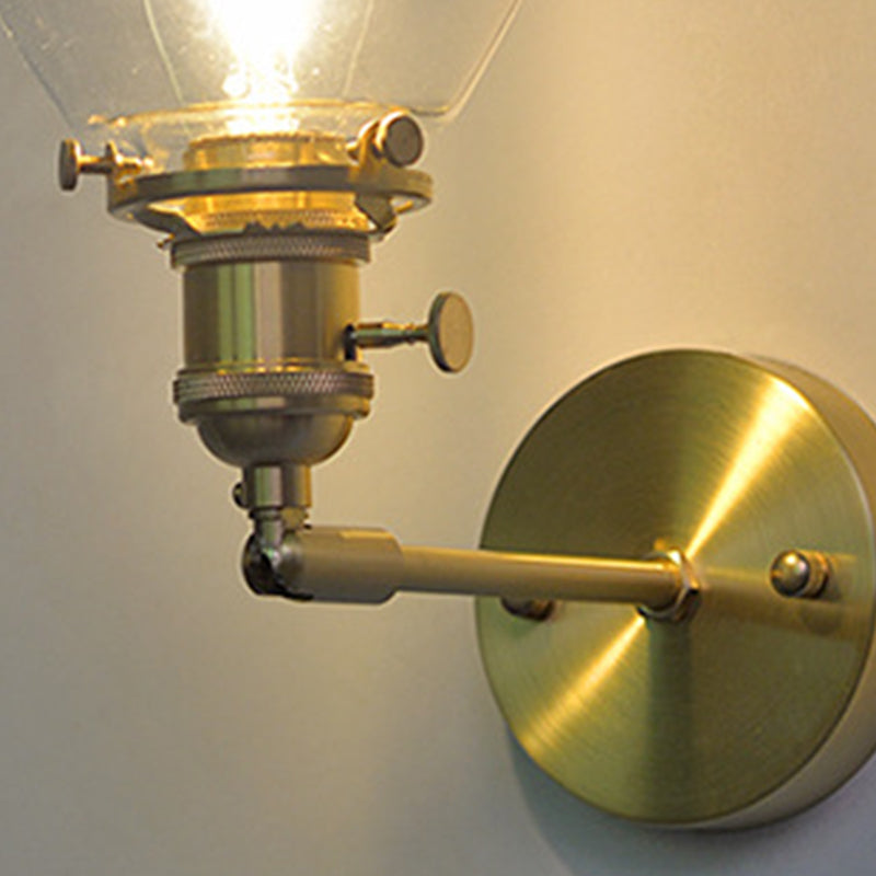 Bowl Wall Sconce Lighting Industrial Style Glass 1 Light Wall Mounted Light